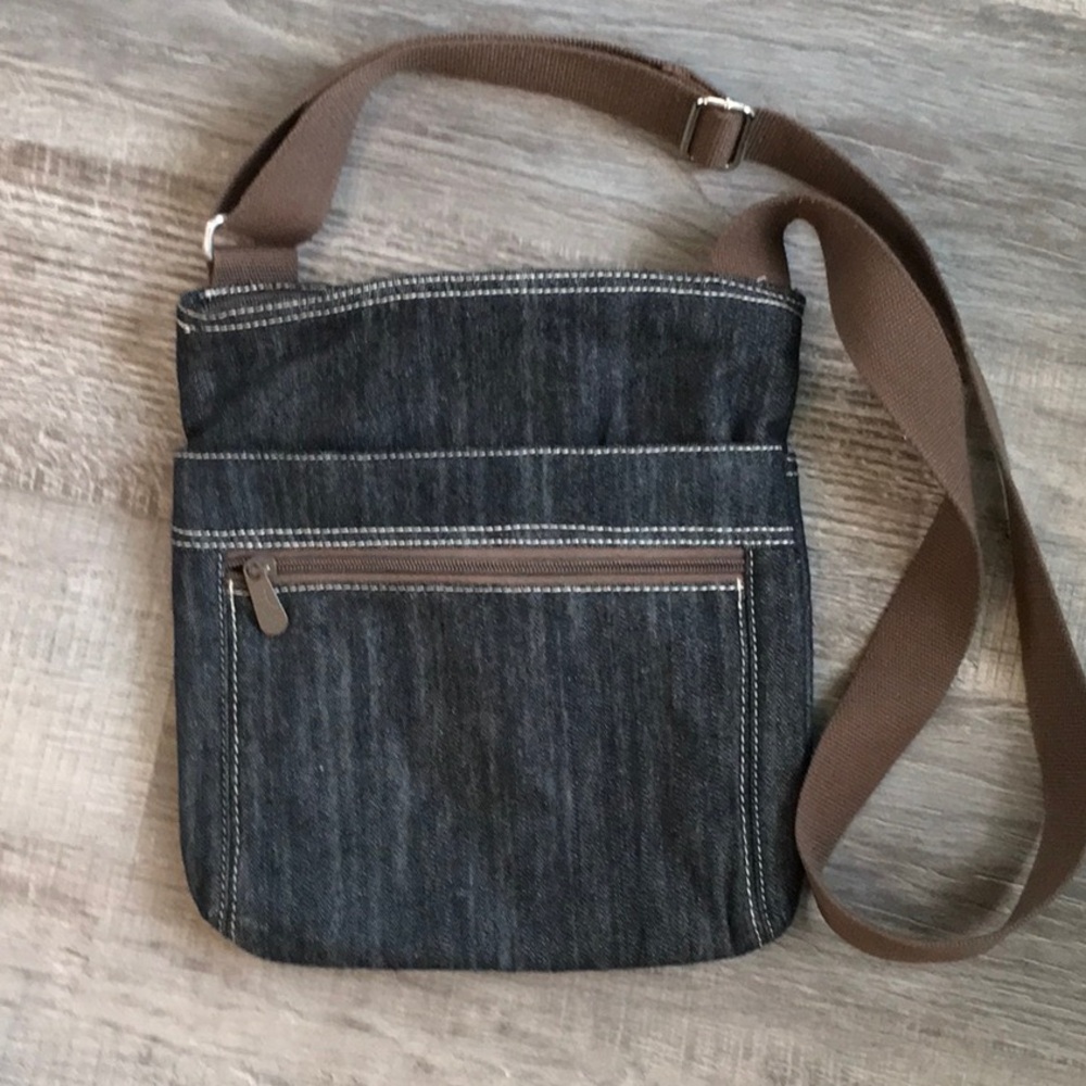 Thirty-One Denim Crossbody Messenger Bag with Adjustable Strap